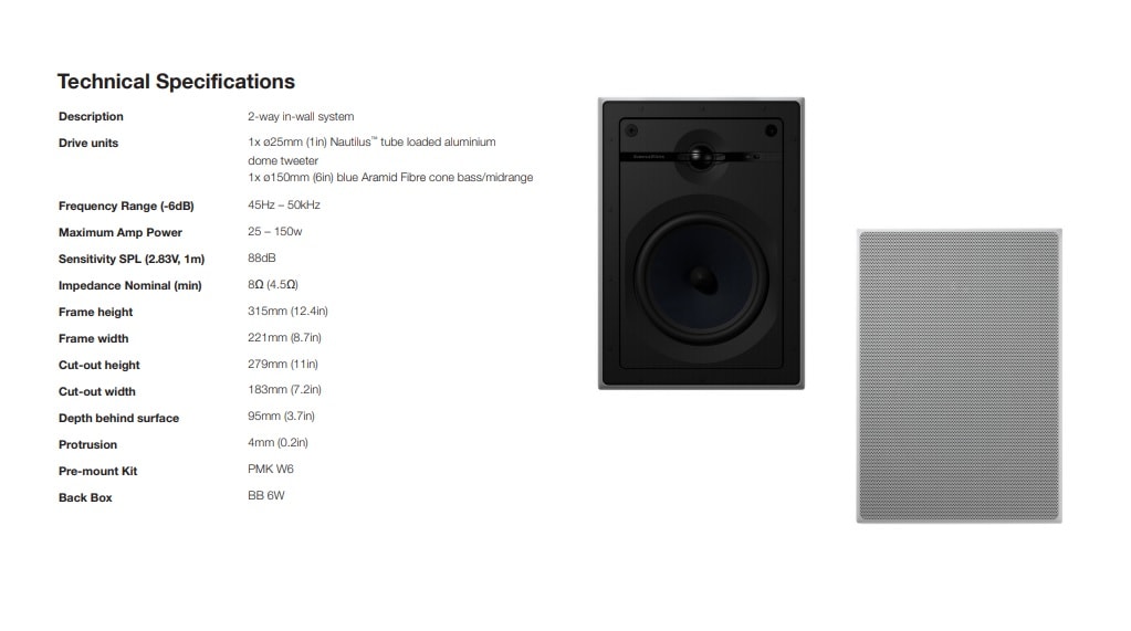 BOWERS & WILKINS CWM663 głośnik ścienny